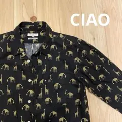 CIAO 柄シャツ　ブラック　きりん