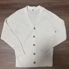 UNIQLO U ローゲージ 畦編み ニット カーディガン S オフホワイト