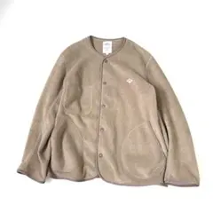 DANTON ダントン　ノーカラーフリースジャケット 38 ベージュ