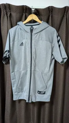 adidas 半袖パーカー グレー V-2L PLAYER