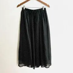 Samansa Mos2 blue ロングスカート ドット ウィッシュコア