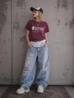GILDAN ギルダン アメリカ古着 ロゴTシャツ 赤 L イベント アメカジのサムネイル