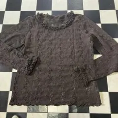 J8472 ハナエモリ　カットソー　サイズL 茶