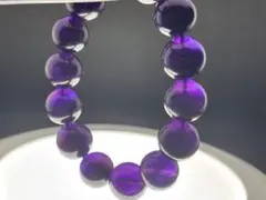 極上発色 ウルグアイ産アメジスト 16mm 大玉ブレスレット 内径18cm