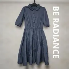 BE RADIANCE ネイビー 半袖ワンピース M
