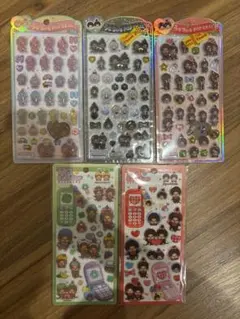 もんちっち　うるちゅるシール　平成ハッピーフォン　5点セット