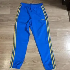 adidas ジャージパンツ 青 ストライプ