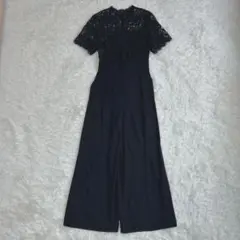 美品✨ルルウィルビー リバーレーストリックオールインワン パンツドレス