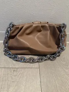 ブラウン 合成皮革 ハンドバッグ