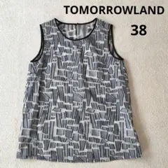 TOMORROWLAND トゥモローランド シアー 幾何学柄 ノースリーブ 38のサムネイル