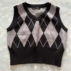 SHEIN アーガイルニットベスト Mサイズ