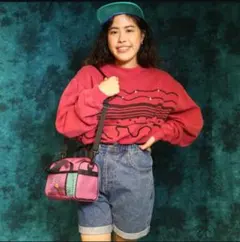 【希少】ペコクラブ　ハイネックパールスウェット　レッド