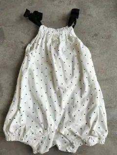 プティマイン　ホワイトドットサロペット サイズ80