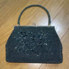 ビーズ装飾 クラッチバッグ ブラック