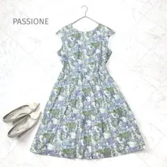美品✨PASSIONE パシオーネ　リバティ柄　ノースリーブワンピース　L