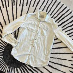 ZARA 長袖シャツ M/42 クリーム色