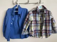 Ralph Lauren チェックシャツ　GAPブルーシャツ2枚セット