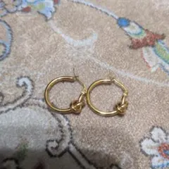 ステンレス ゴールド フープピアス