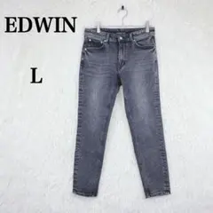 【エドウィン】メンズ デニム ジーンズ 牛革ラベル L ブラック系 アンクル丈
