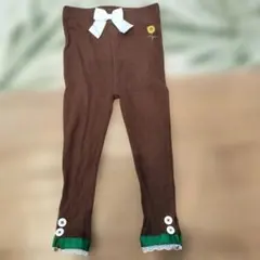 ひまわり刺繍ブラウンレギンス　バースデイ　95cmのサムネイル