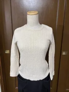 お値下げしました ヒューマンウーマン アイボリー ケーブル編み ニット 長袖