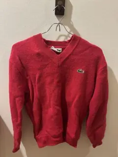 CHEMISE LACOSTE Vネック ニット レッド サイズ2