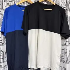 カラーブロック 半袖Tシャツ 2枚セット