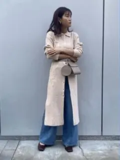 MOUSSY LONG SHIRT KNIT カーディガン　ワンピース
