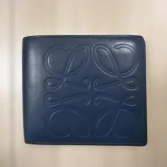 LOEWE 二つ折り財布 アナグラム ネイビーのサムネイル