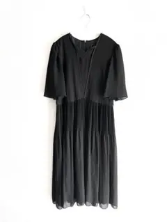 東京ソワール ブラックフォーマル ワンピース 7号 プリーツ レース 喪服 礼服