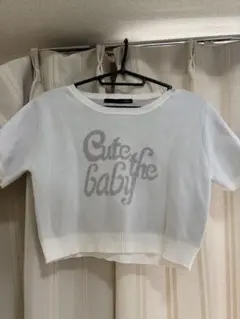 ヘザー Heather 半袖ニット ホワイト