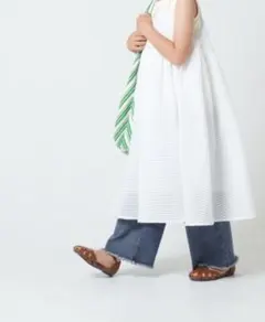 coca　キッズ ストレッチカットオフワイドデニムパンツ140のサムネイル