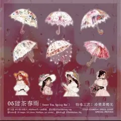 【同梱価格150円】　素晴らしい雨季ホログラムPETシール　コラージュ素材　E