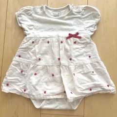 petit main ハート柄ロンパース 80