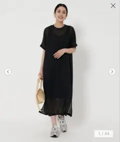 BEAUTY&YOUTH シフォンレイヤード ドルマンスリーブ ワンピース