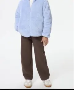 完売品 新品 ユニクロ 160 ドライスウェットカーブパンツ ダークブラウン