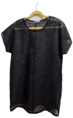 【着物リメイク】黒の透け感チュニック