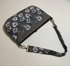 ミナペルホネン ハンドメイド　rosy 天マチ付きファスナー ショルダーバッグ