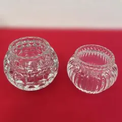ガラス　キャンドルホルダー　２種