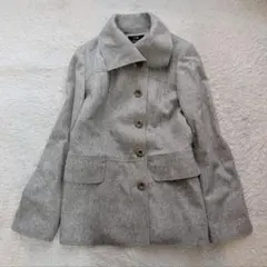 美品❀23区 カシミヤ混 グレー ボタン付きジャケット　ウールコート
