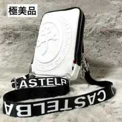 ★超美品★カステルバジャック スマホショルダーバッグ トラベルポーチ レザー 白のサムネイル