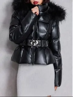 GYDA GDベルト付きフェイクレザーショートダウンコート　未開封