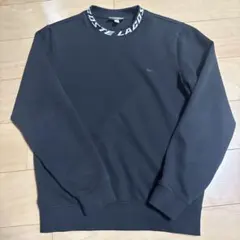 LACOSTE ネックロゴ スウェット トレーナー ブラックのサムネイル