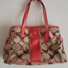 コーチCOACH　シグネチャー　トートバッグ　ショルダー　オレンジ　F21949