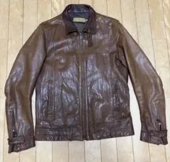 Calvin Klein ゴートレザー レザージャケット 山羊革　ダブルジップ