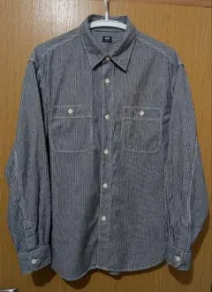 ユニクロ　ヒッコリーワークシャツ ストライプ Mサイズ