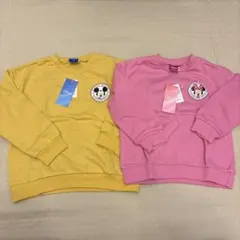 Disney ミッキー ミニー トレーナー 2点セット　ピンク、黄色