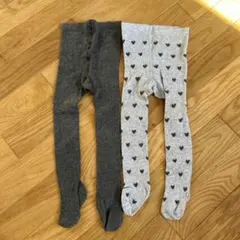 H&M ベビータイツ 74/80 ハート柄 無地