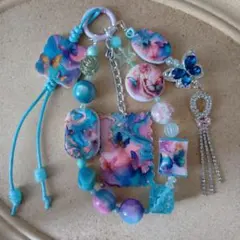 ハンドメイド蝶デザインストラップ