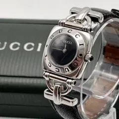 グッチ 6300L ホースビット レディース 腕時計 ブラック シルバー 箱